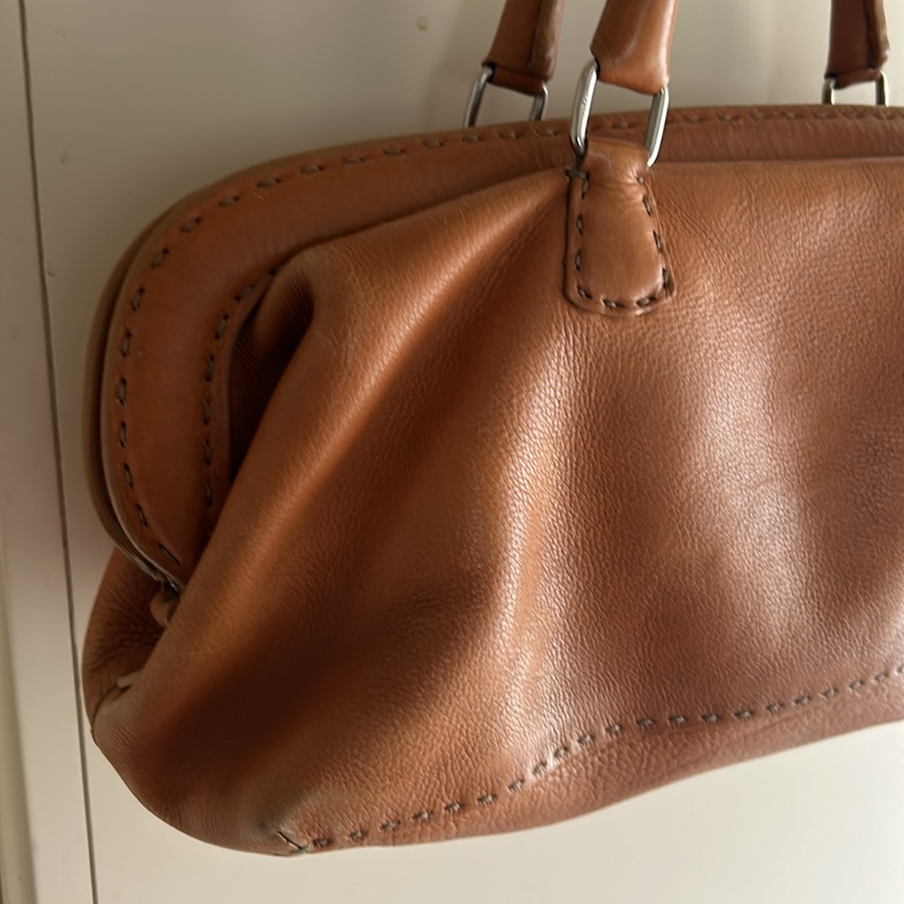 FENDI Selleria Doctor Bag pebbled leather 🇮🇹 PRE-LOVED Caramel - Picture 4 of 14